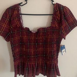 Arizona Ruby Plaid Top